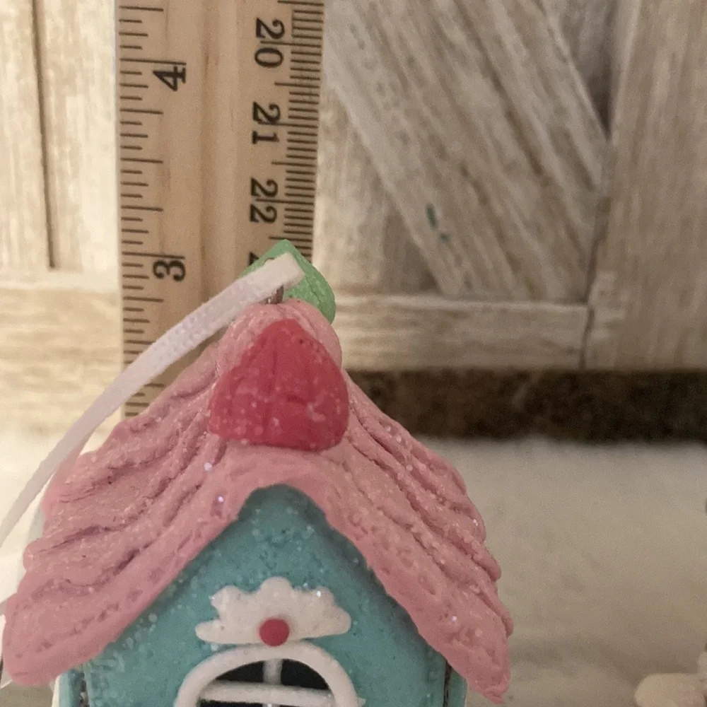 Pastel Gingerbread House Christmas Ornaments